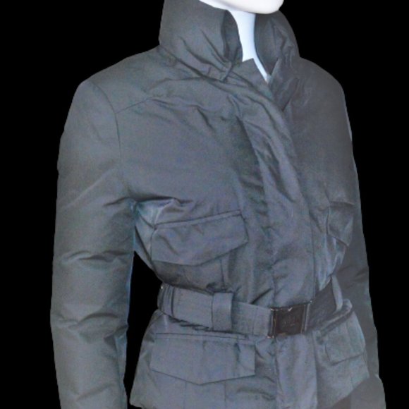 Add Down Jackets & Blazers - ADD Down military-style puffer jacket with belt